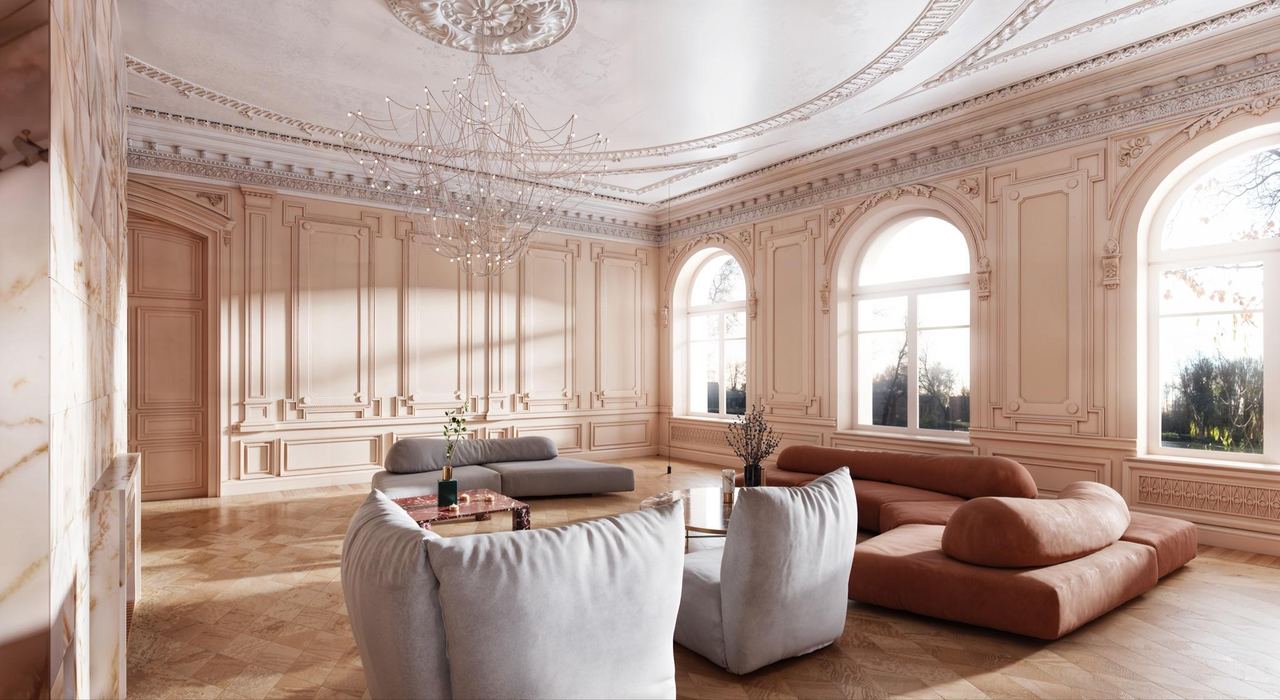 Гостиная в классическом стиле — 3D-визуализация PHOTOREAL 3D